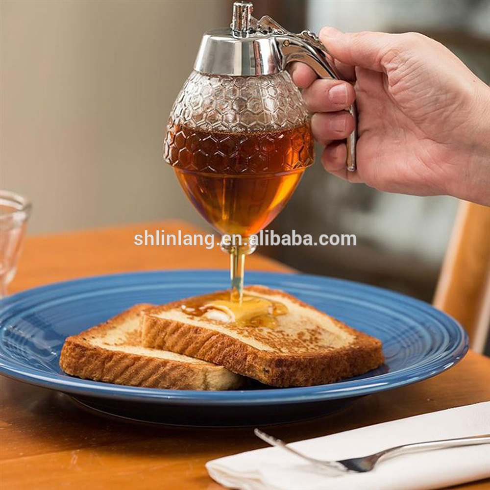Shanghai Linlang kavanoza ri shishe qelqi dizajn mjaltë për specifikimin shumicë për mjaltë natyrore
