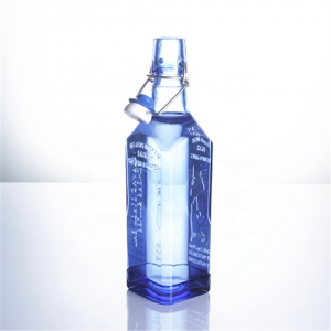 shanghai linlang bouteille en verre vide carrée avec dessus plat