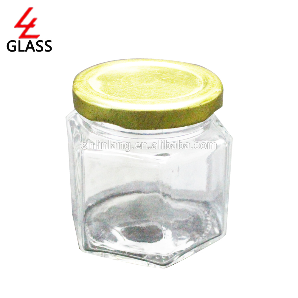 Shanghai linlang 450ml, 500ml, 750ml Glass Ceàrnag Honey canopaic còmhdach bhiadhan Herb Storage Container