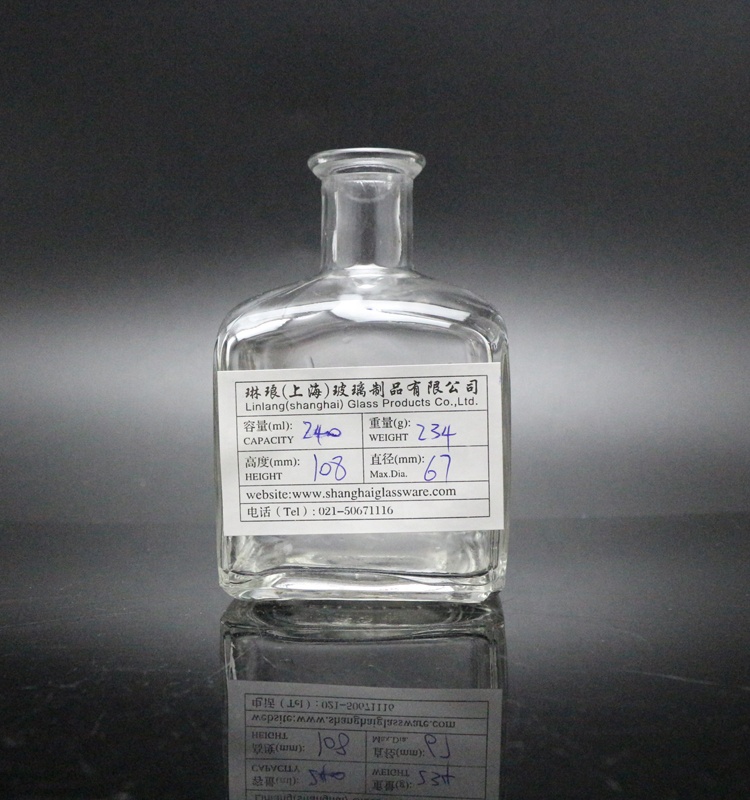 Nakpunar Square Hapus Kaca Botol jeung Cork 7oz 210 ml pikeun minyak dukun mantra kawinan ni'mat Haruman Reed diffuser botol