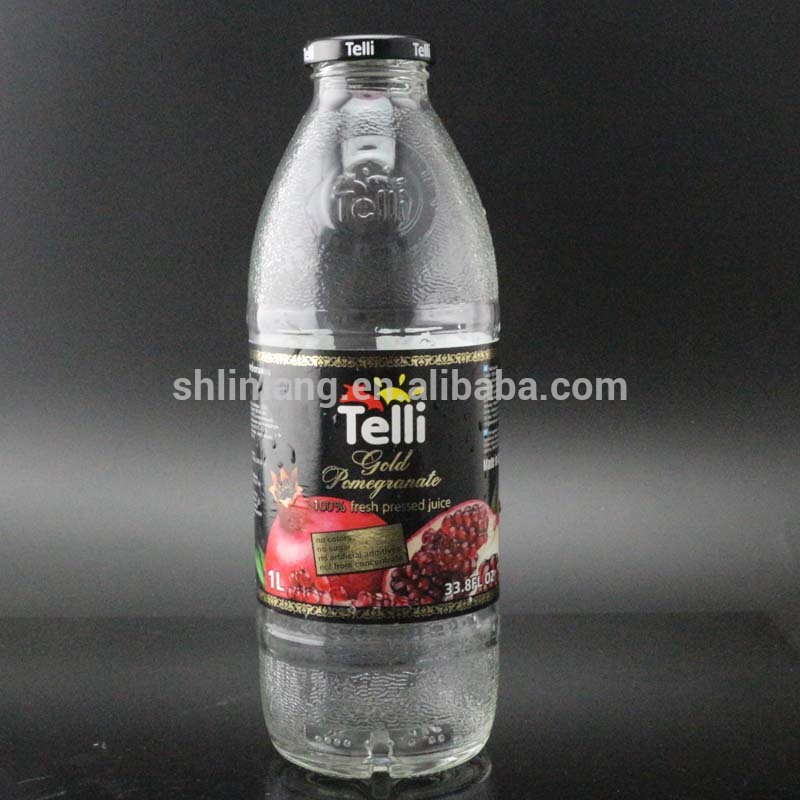 glass bottle manufacture wholesale 1000ml round shape glass bottle with tinplate cap