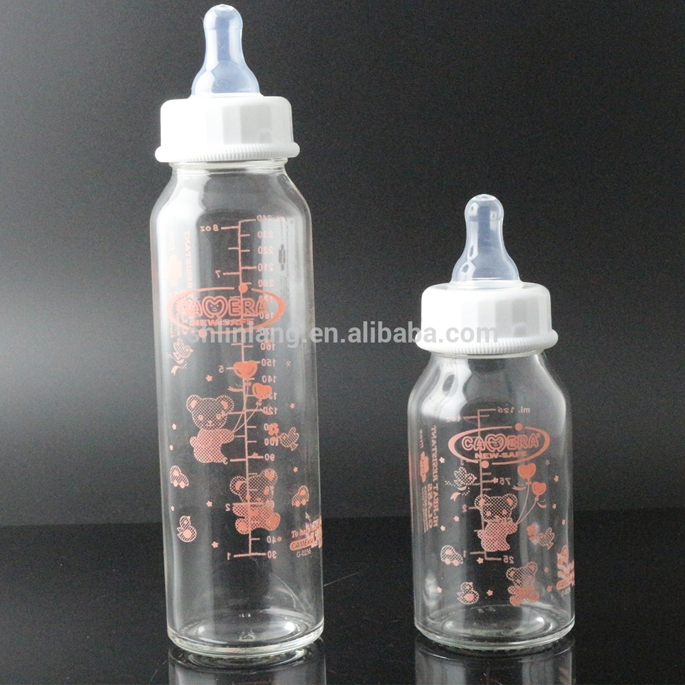 Shanghai Linlang High Borosilicate baby feeding bottle with high quality ink screen print finish