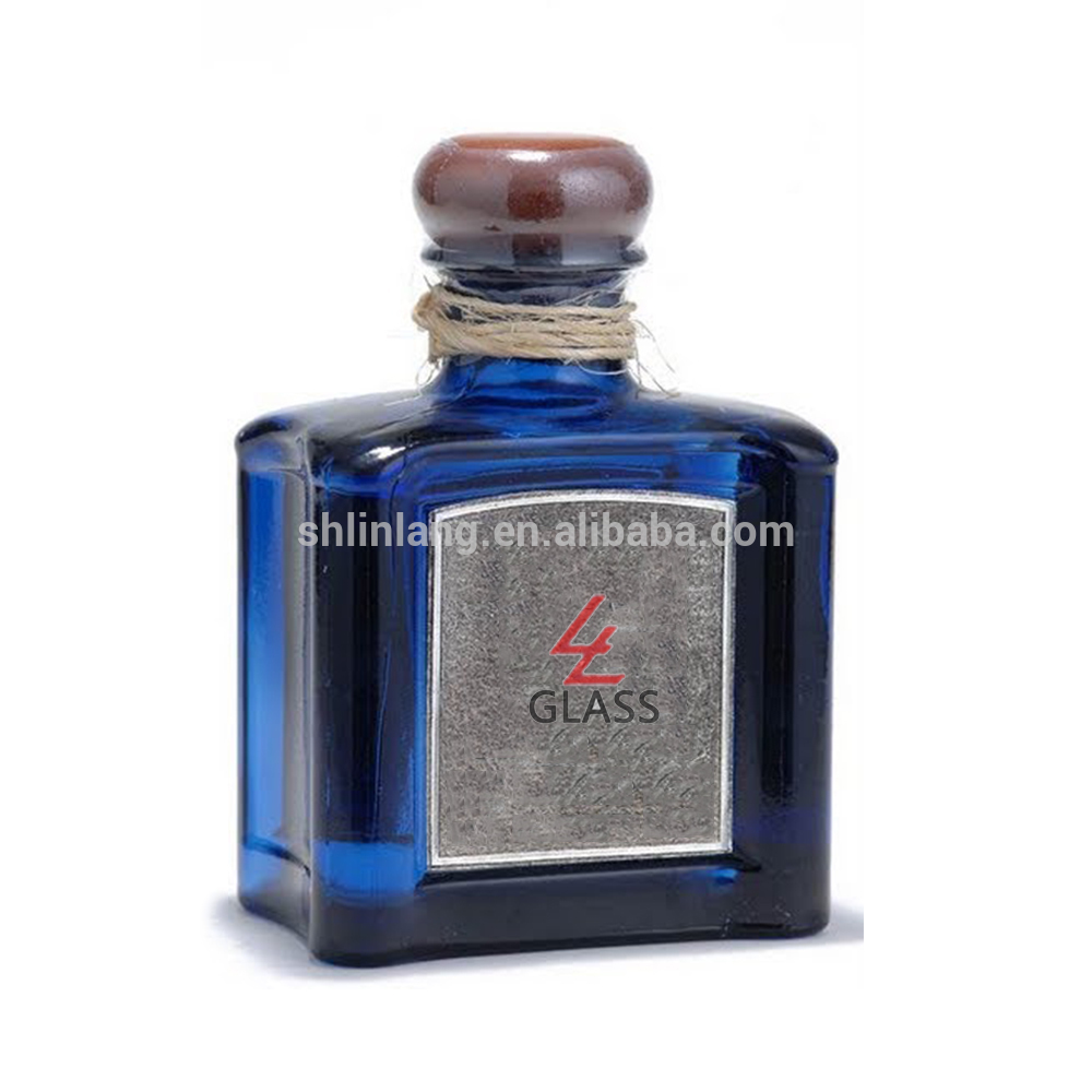 Shanghai Linlang wholesale cobalt blue glass 100% blue agave tequila liquor bottle