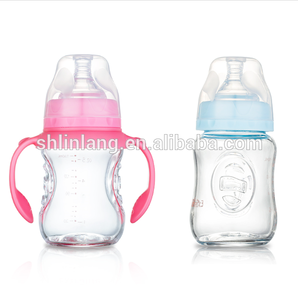 Popular Silicone Baby Glass Feeding Bottle