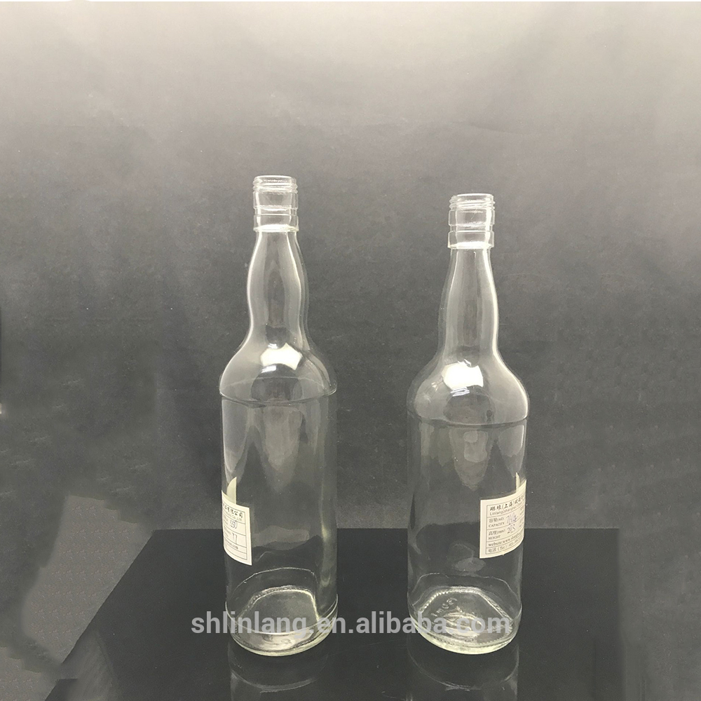 shanghai linlang screw cap or cork 750ml clear glass liquor wine bottles