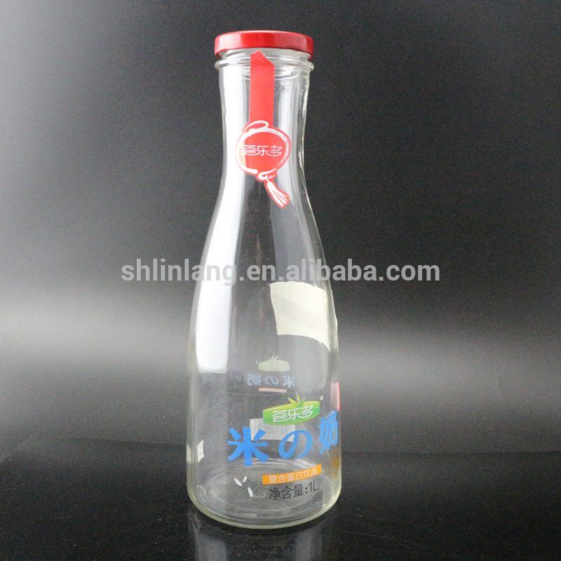 Wholesale 15ml Bottle With Screw Cap - 1000ml coconut milk beverage glass bottle – Linlang