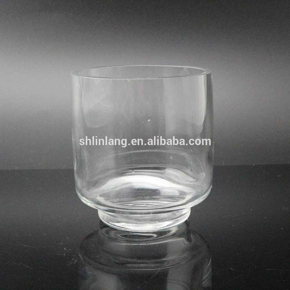 Clear tealight glass candle holder