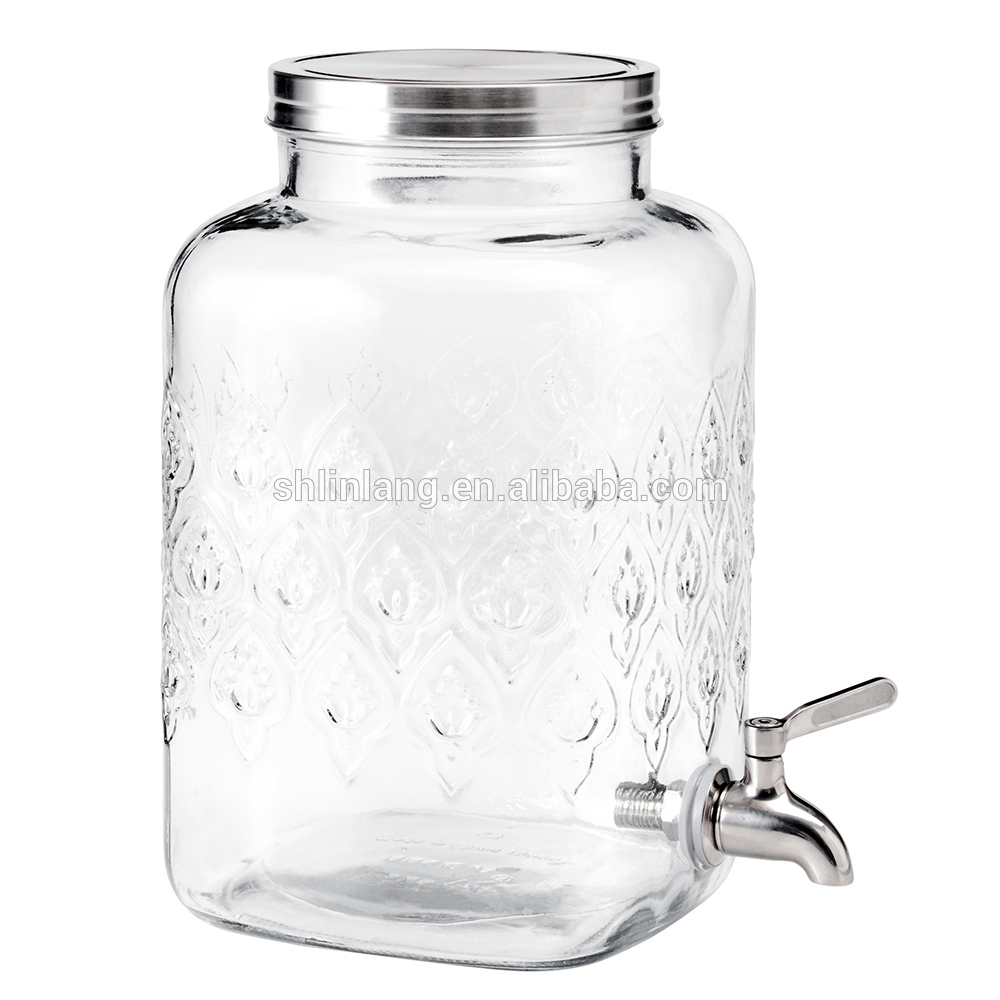Linlang hot welcomed glass products glass jar with lid and tap