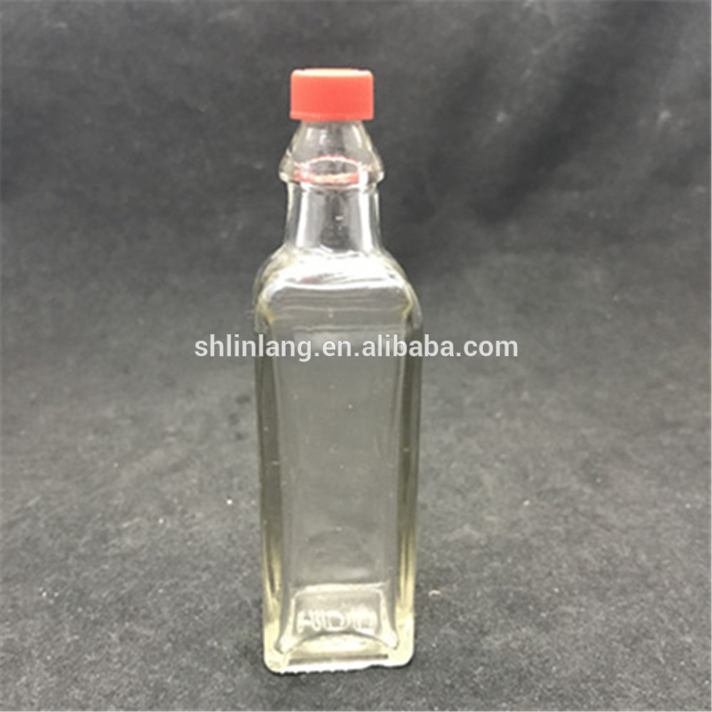 OEM Customized Square Glass Spice Jar - 3oz 4oz 5oz 6oz 8oz 10oz woozy glass bottle for hot sauce – Linlang