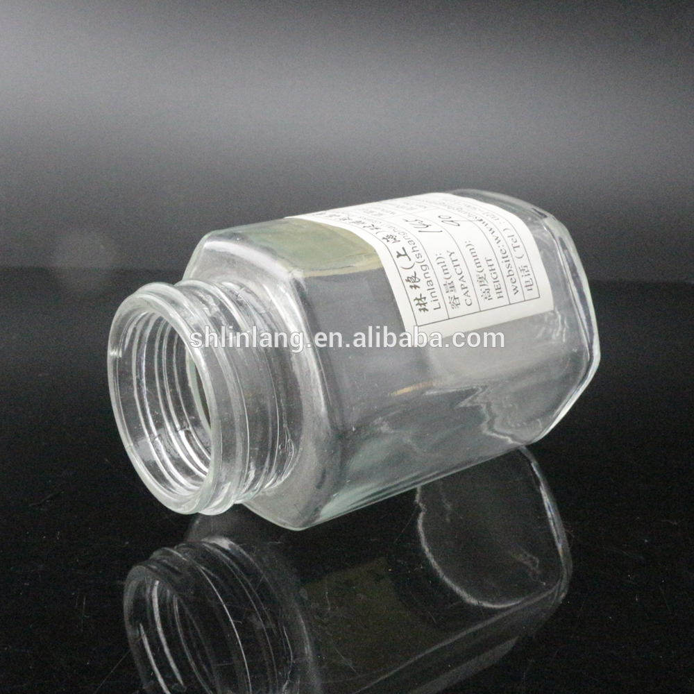 shanghai linlang 150 ml 280ml 380ml 540ml promotional glass honey jar with metal lid