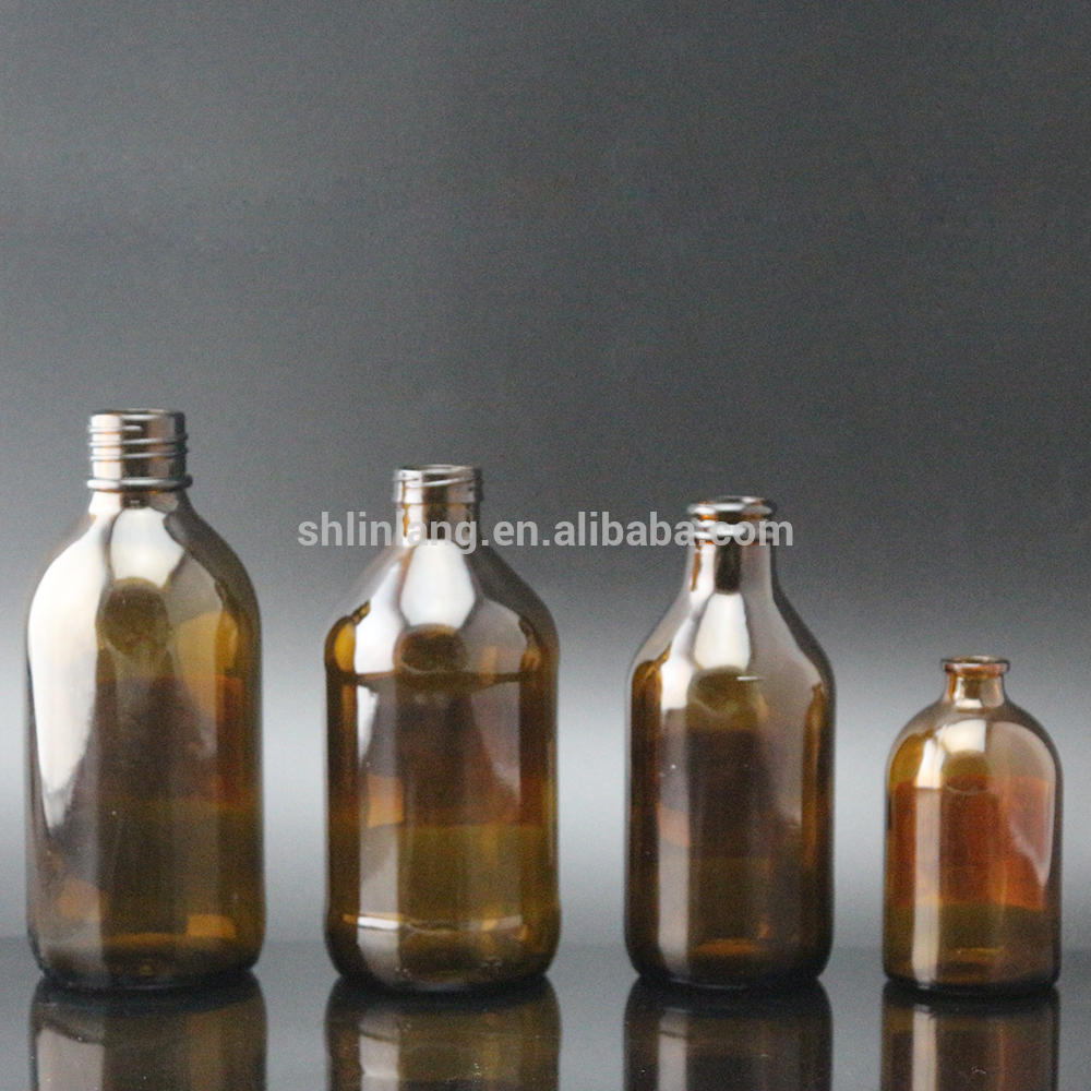 Shanghai Linlang Stubby Amber Glass Beer Bottle with Pry Off finish Crown Cap