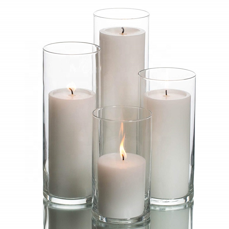 Factory best selling Hurricane Glass Tealight Candle Holders Set - 2018 Linlang Hot Selling Clear Glass Long Stem Candle Holder Cylinder Glass Pillar Holder – Linlang