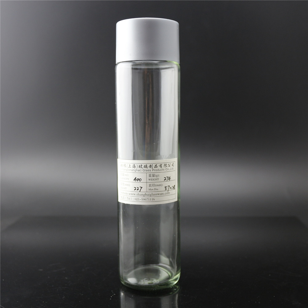 Linlang vitro produktoj nova dezajno 400ml klara Voss akvo glaso botelo