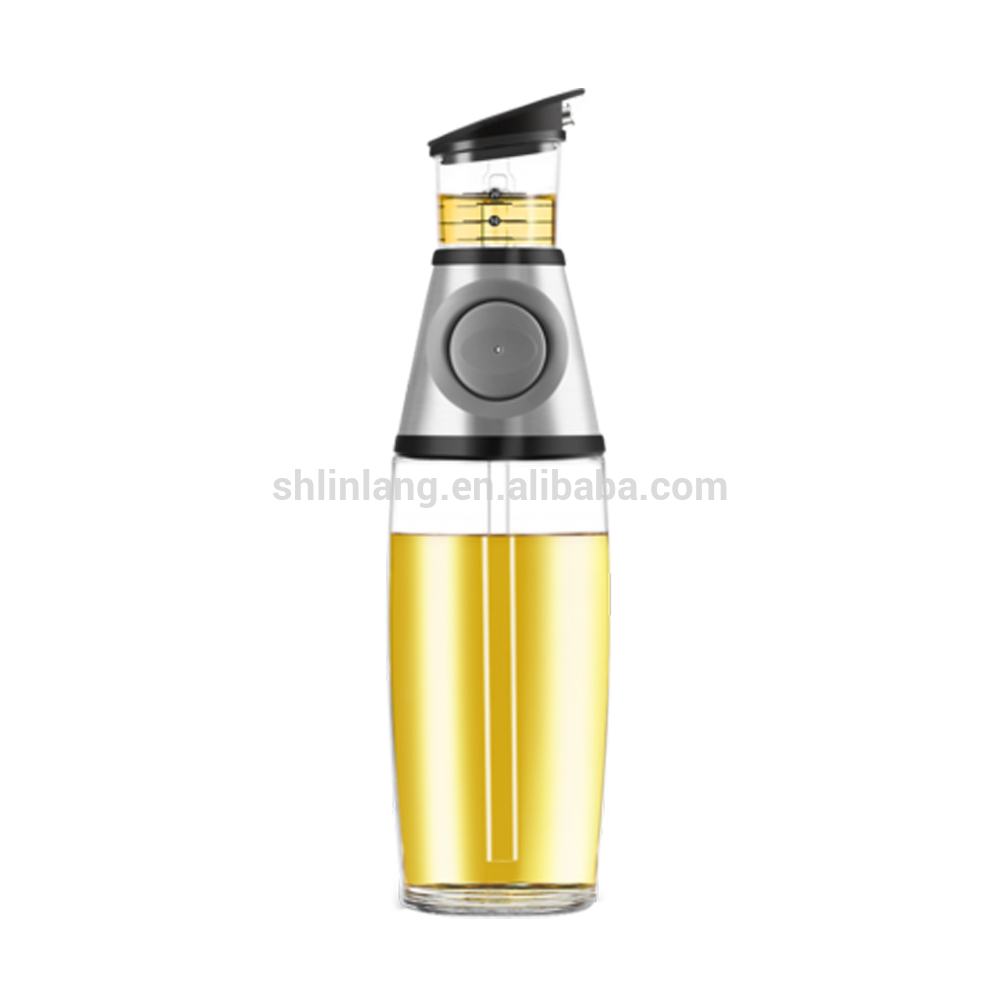 Shanghai Linlang Wholesale Olive Oil Vinegar Glass Dispenser Bottle No-Drip Spouts