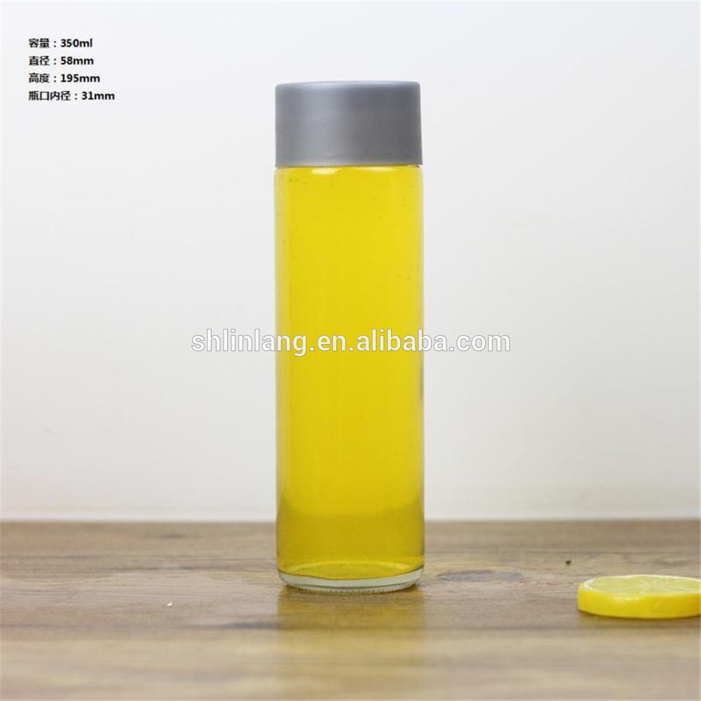 Linlang super star glass products stocked 350ml clear voss water glass bottle
