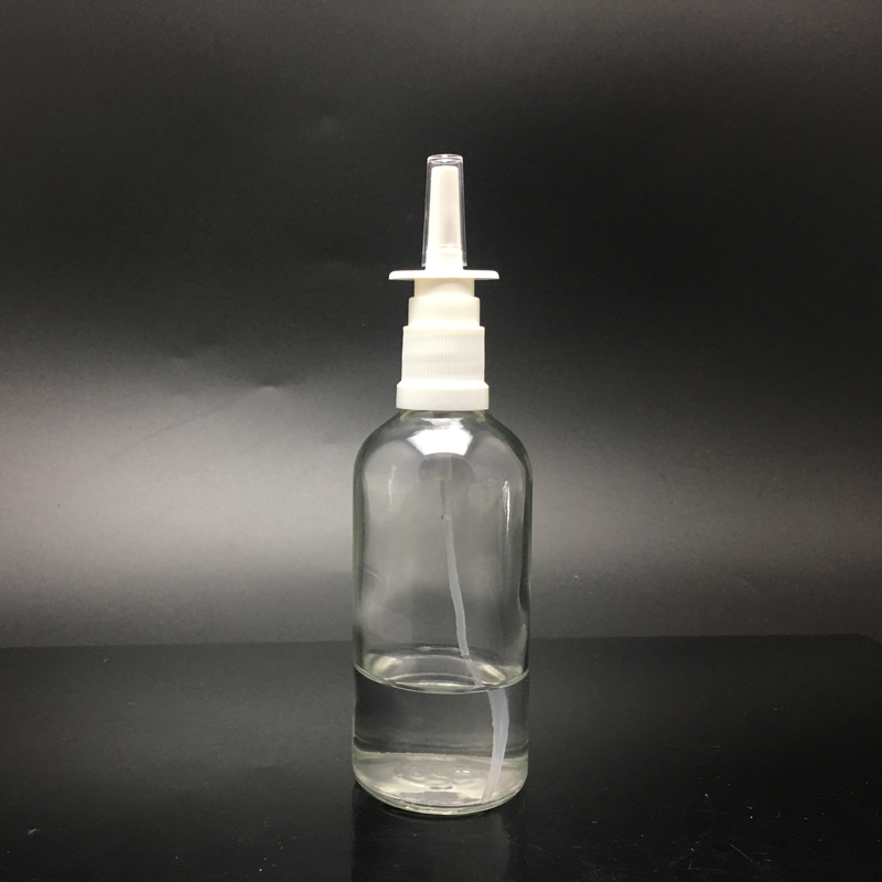 100ml Empty Glass Bottle Clear Glass Sprayer Nasal Bottle for Nasal Irrigation Spray Medical Saline Water Applications