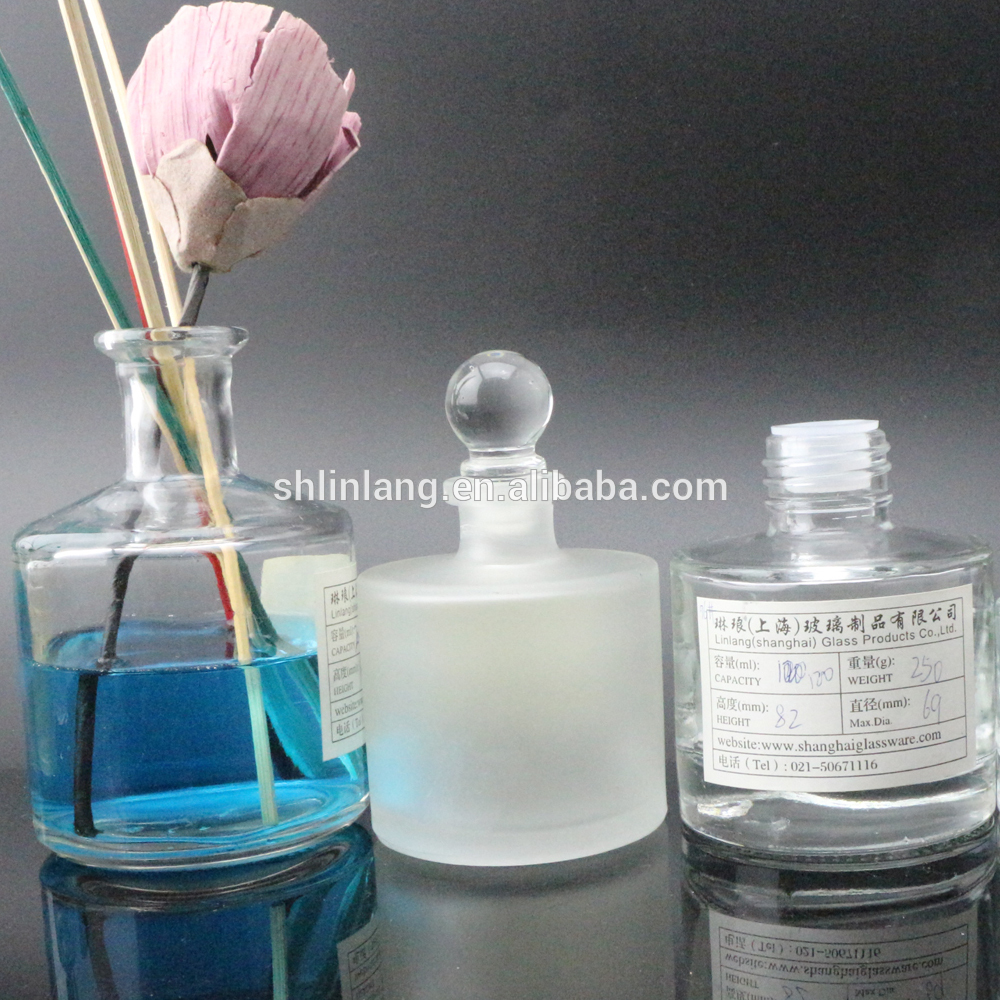 shanghai linlang 100ml 200ml 250ml round glass reed diffuser bottles wholesale