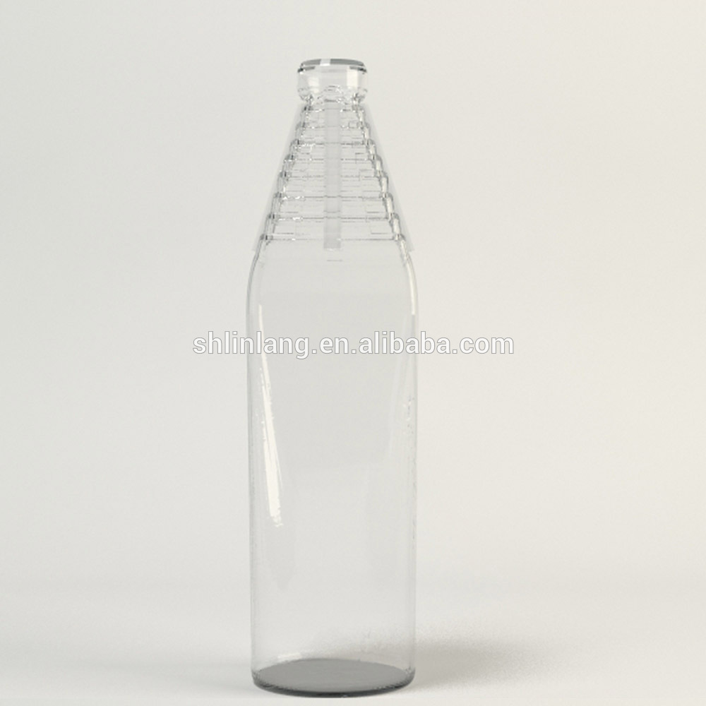 Linlang熱い販売のガラス製品500ミリリットル水道水ガラスびんピラミッドガラスびん