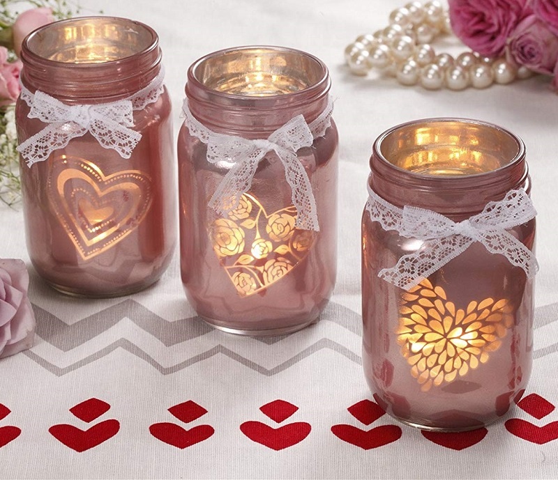 Factory making Tall Glass Candle Holder - Linlang Shanghai Wholesale Decorative Glass Candle Holder Colored Mason Jar Candle Holders With Lid – Linlang