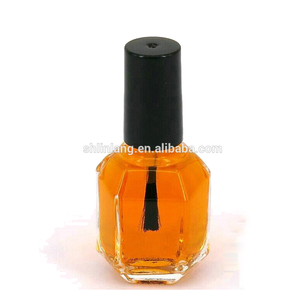 shanghai linlang empty square glass nail polish oil bottles with cap and brush
