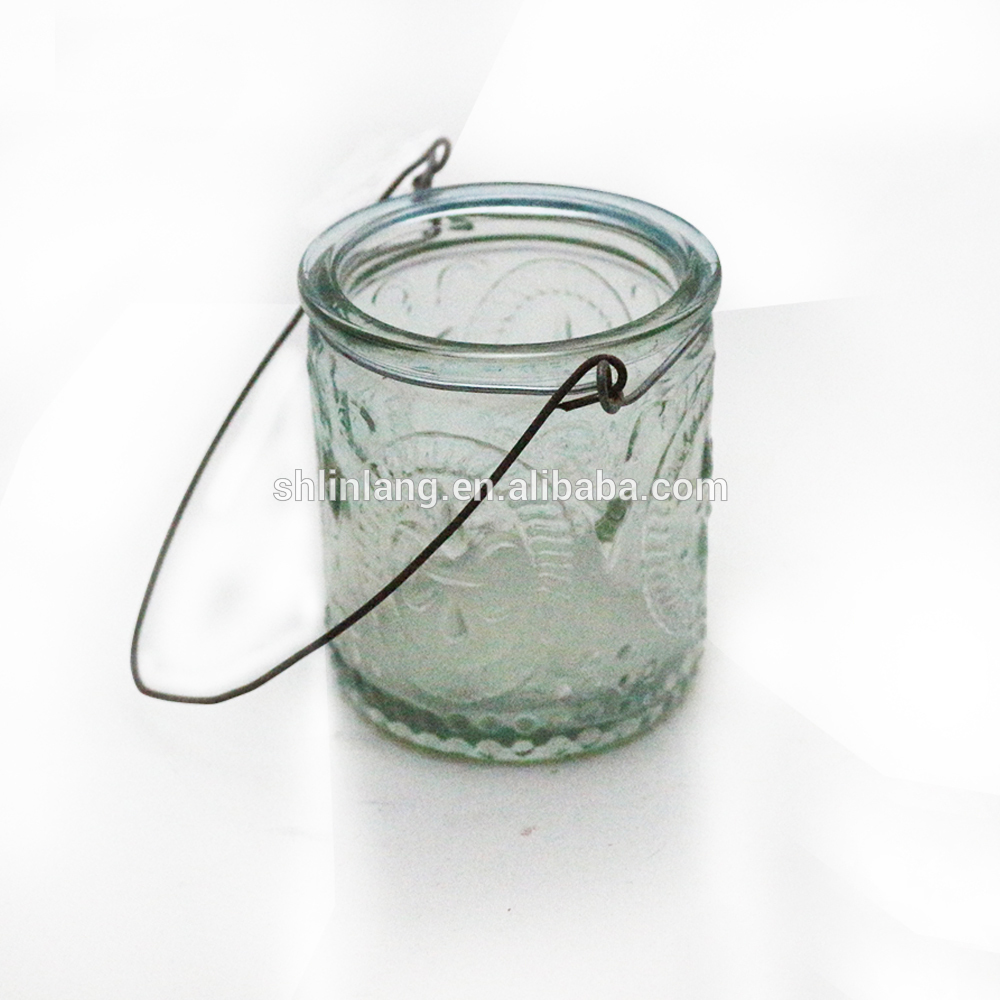 Factory direct hanging colored glass candle holder