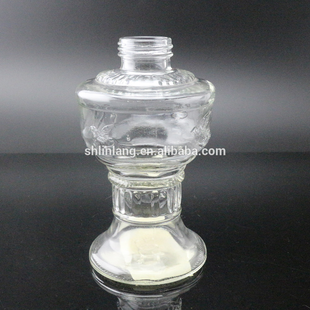 fancy glass oil lamp with embossment