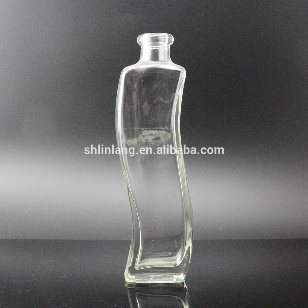 Original Factory Personalized Glass Vodka Bottle - wave shape glass vase for decoration – Linlang