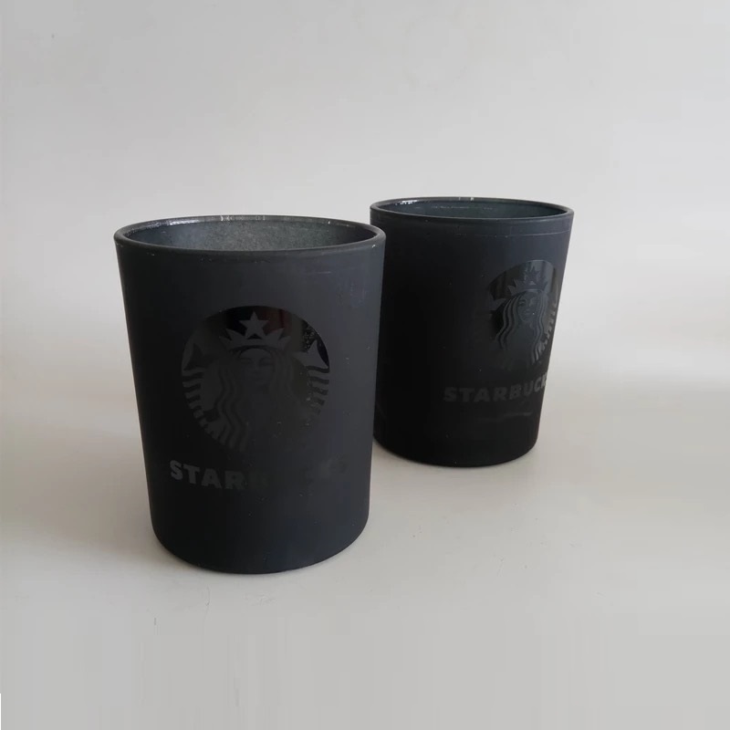 Shanghai Linlang Best Selling Products Matte Black Glass Candle Holder Black Glass Candle Jar