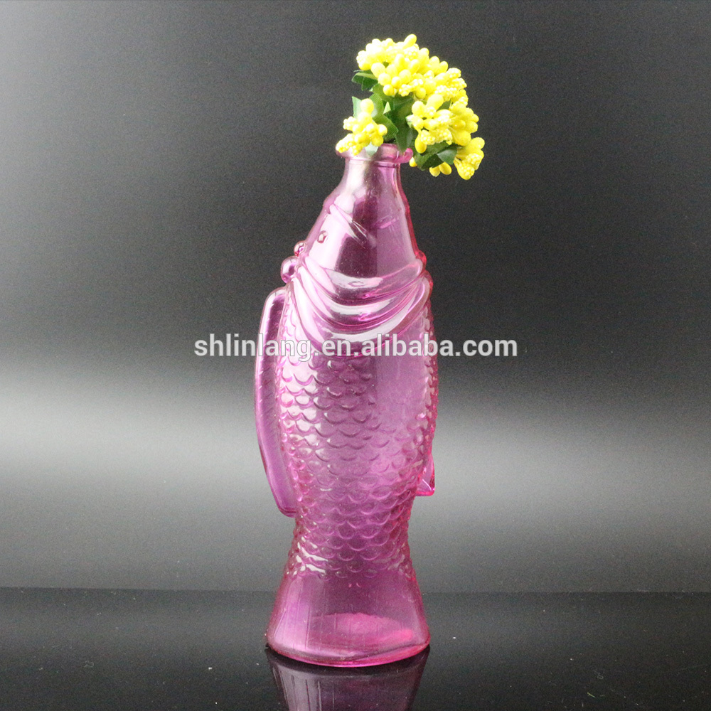 High Quality for 15ml Essential Oil Bottle - Fancy Red Color Fish Shaped glass Vase Shaped For Decoration – Linlang