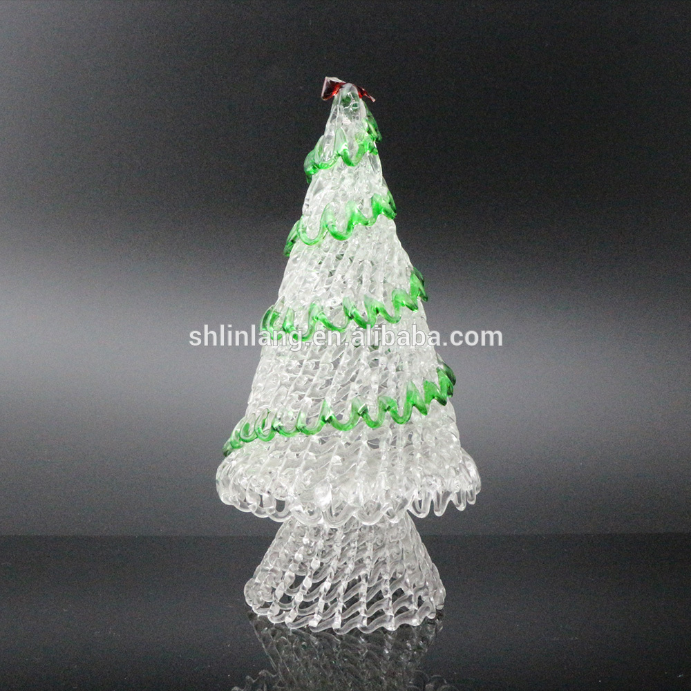 2017 China New Design Dark Green Glass Wine Bottle - fashion design christmas tree shape glass vase for home decoration – Linlang