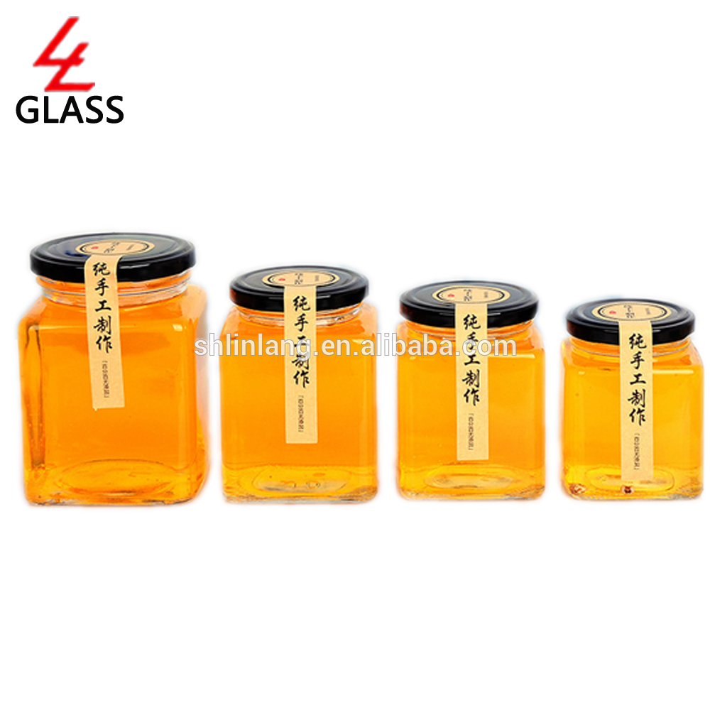 شنغهاي linlang نوعية ممتازة الزجاج واضحة العسل جرة الجملة موضع ترحيب OEM