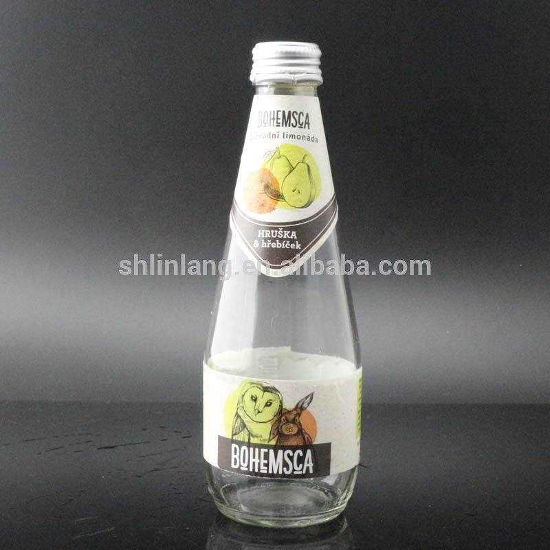 custom made sparking glass bottle 330ml for juice and beverage