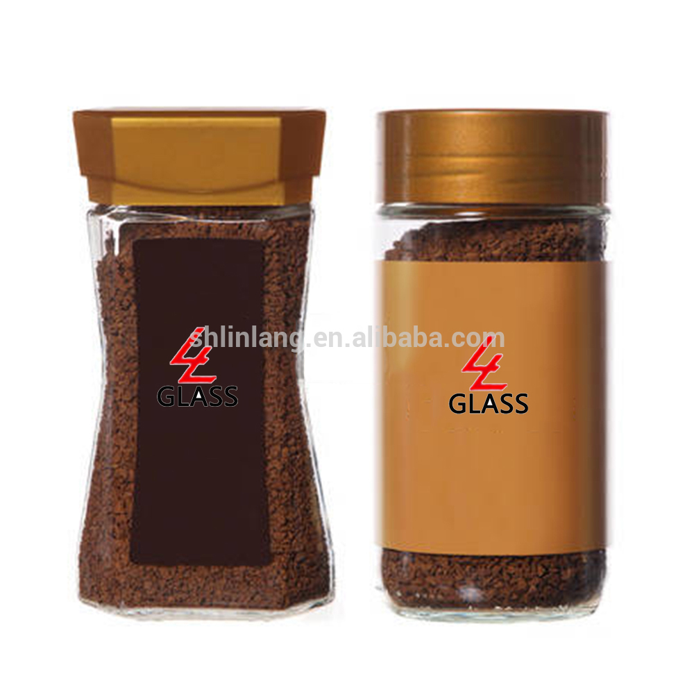 Shanghai Linlang Top Factory supplier varied mould shape glass coffee bottle with different plastic cap