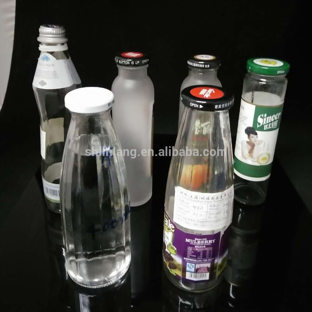 botellas de vidrio de jugo de usar eco de alta material blanco