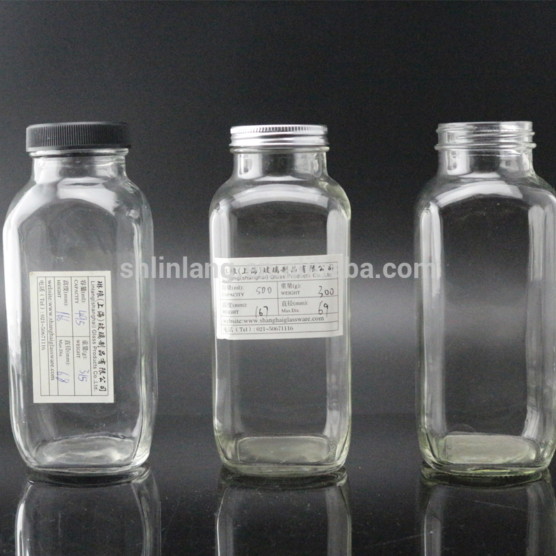 Skruvlock Sealing Type och glasmaterialet fransk fyrkantig glas dryck flaska 30cl 25cl 50cl