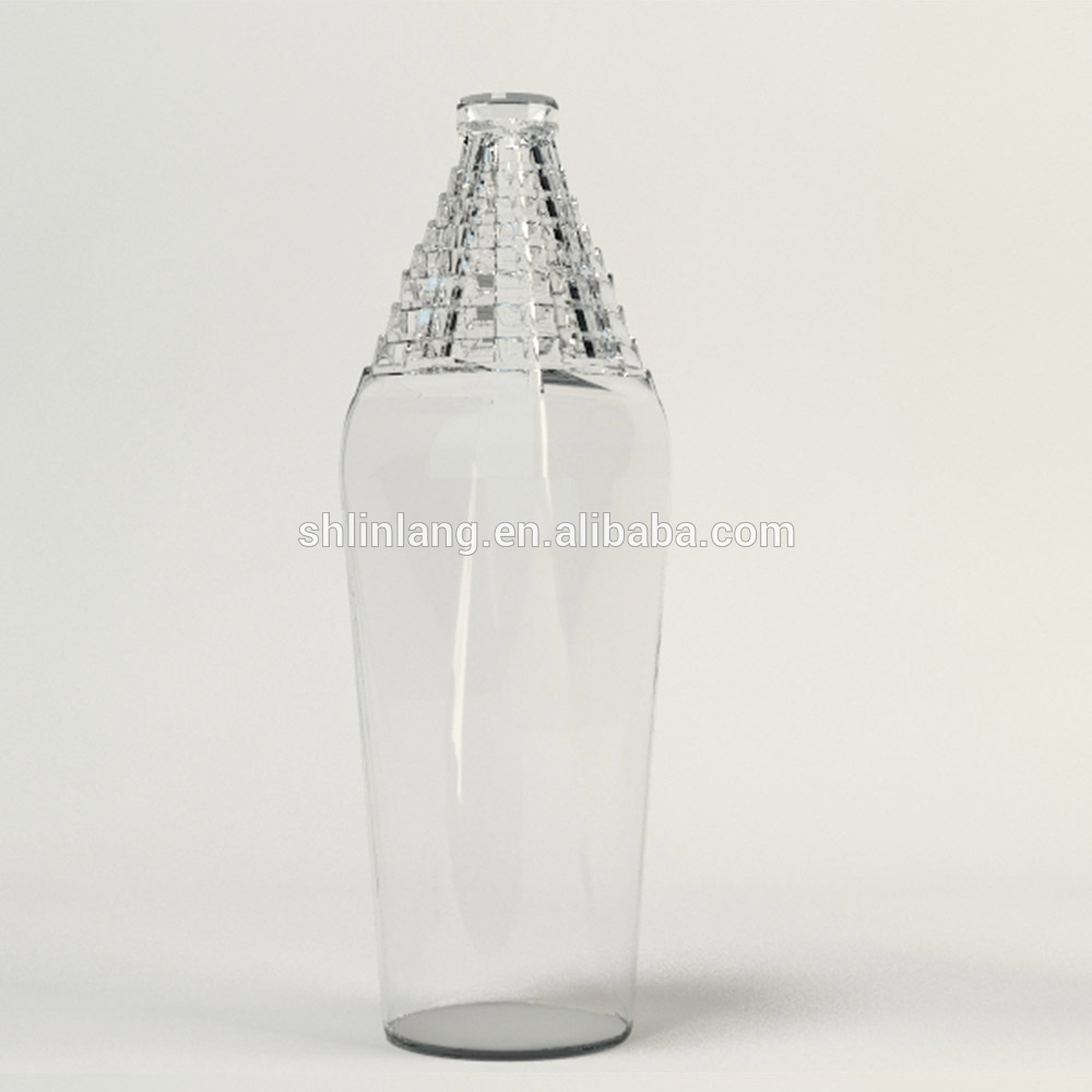 Linlang καυτή πώληση γυάλινο μπουκάλι πυραμίδα μπουκάλι νερό βρύσης