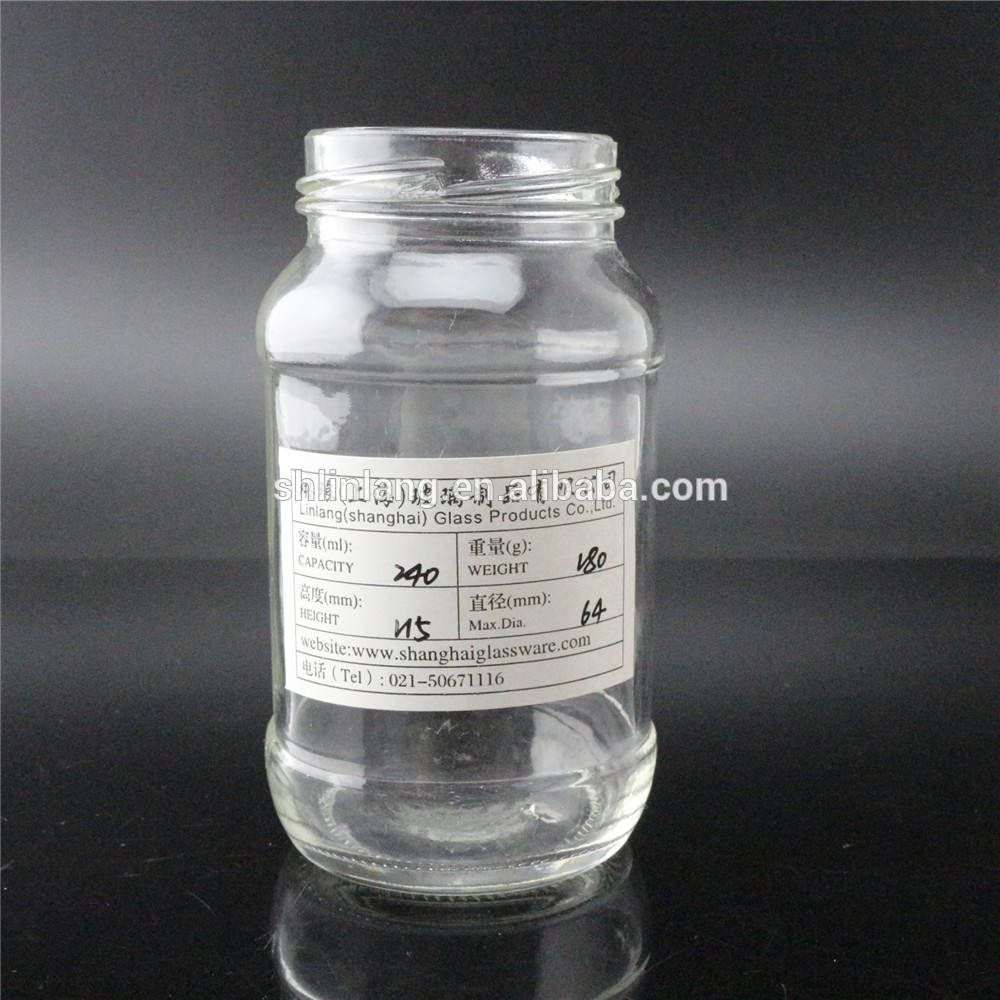 Linlang factory hot sale glass products glass mason jar 240ml
