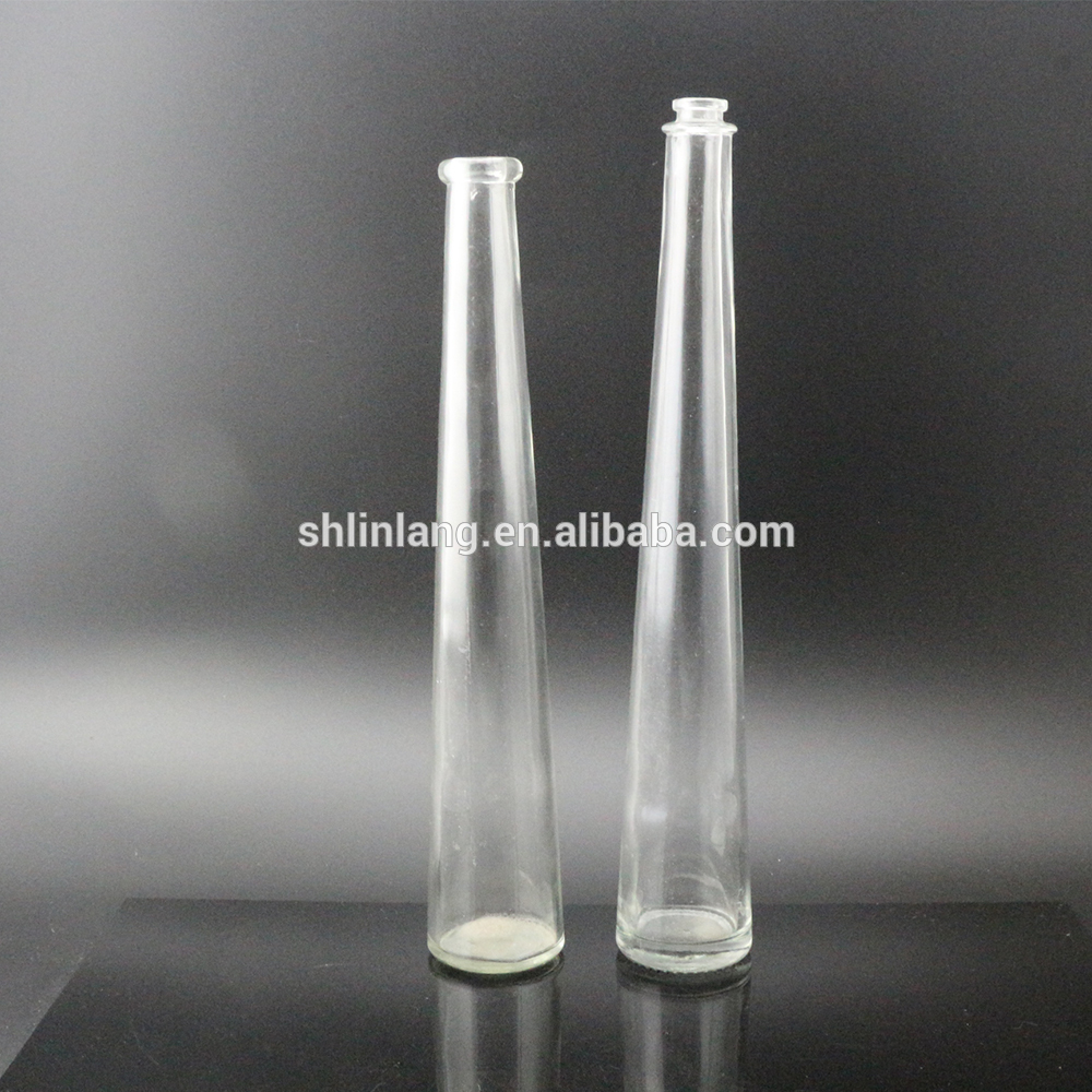 Tall clear glass vase for decoration