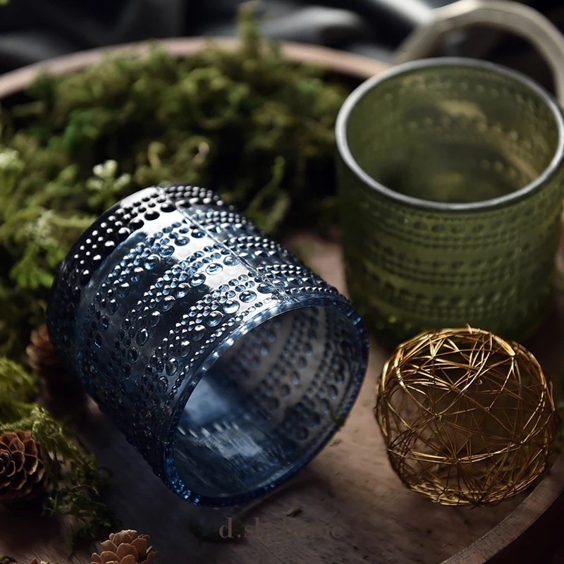 Custom Vintage Design Empty Vessels Colorful Embossed Glass Candle Jars -  China Candle Jars, Vintage Design