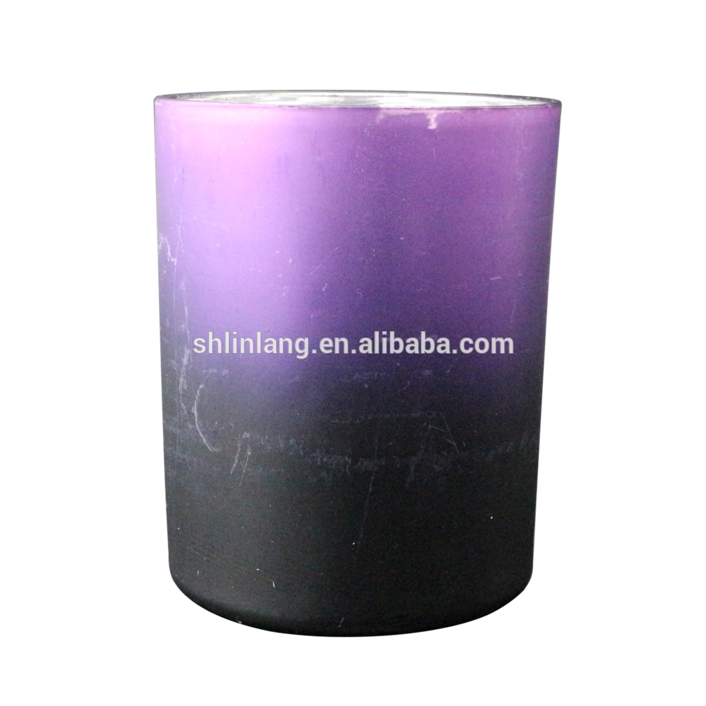 Fashion Glass Candle Holder Inner plating outside Frosted