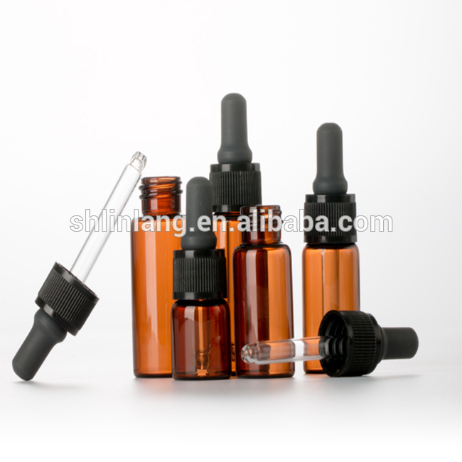 OEM/ODM Manufacturer Plastic Herbal Bottle - high quality amber glass bottle essential oil bottle with dropper and screw cap 5ml 10ml 15ml – Linlang