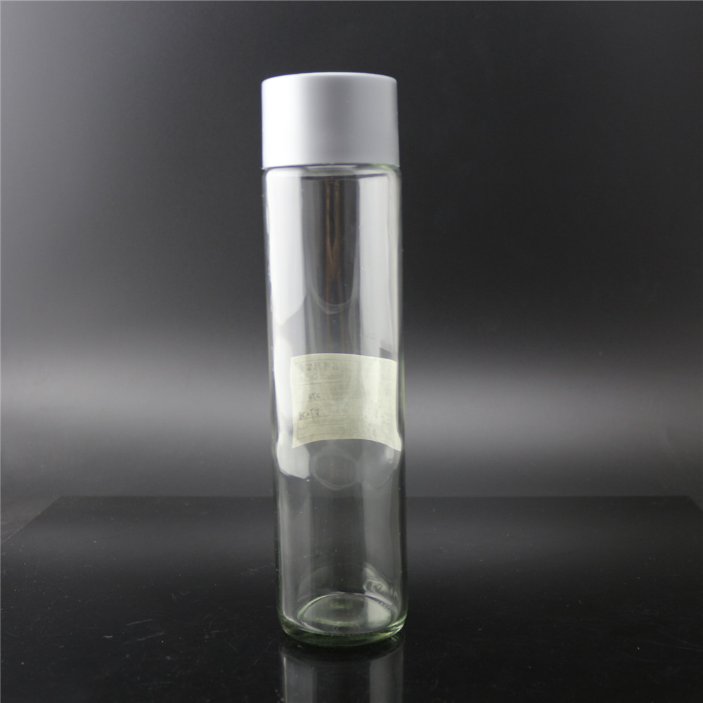 Linlang glass products new design 400ml clear voss water glass bottle with screw cap