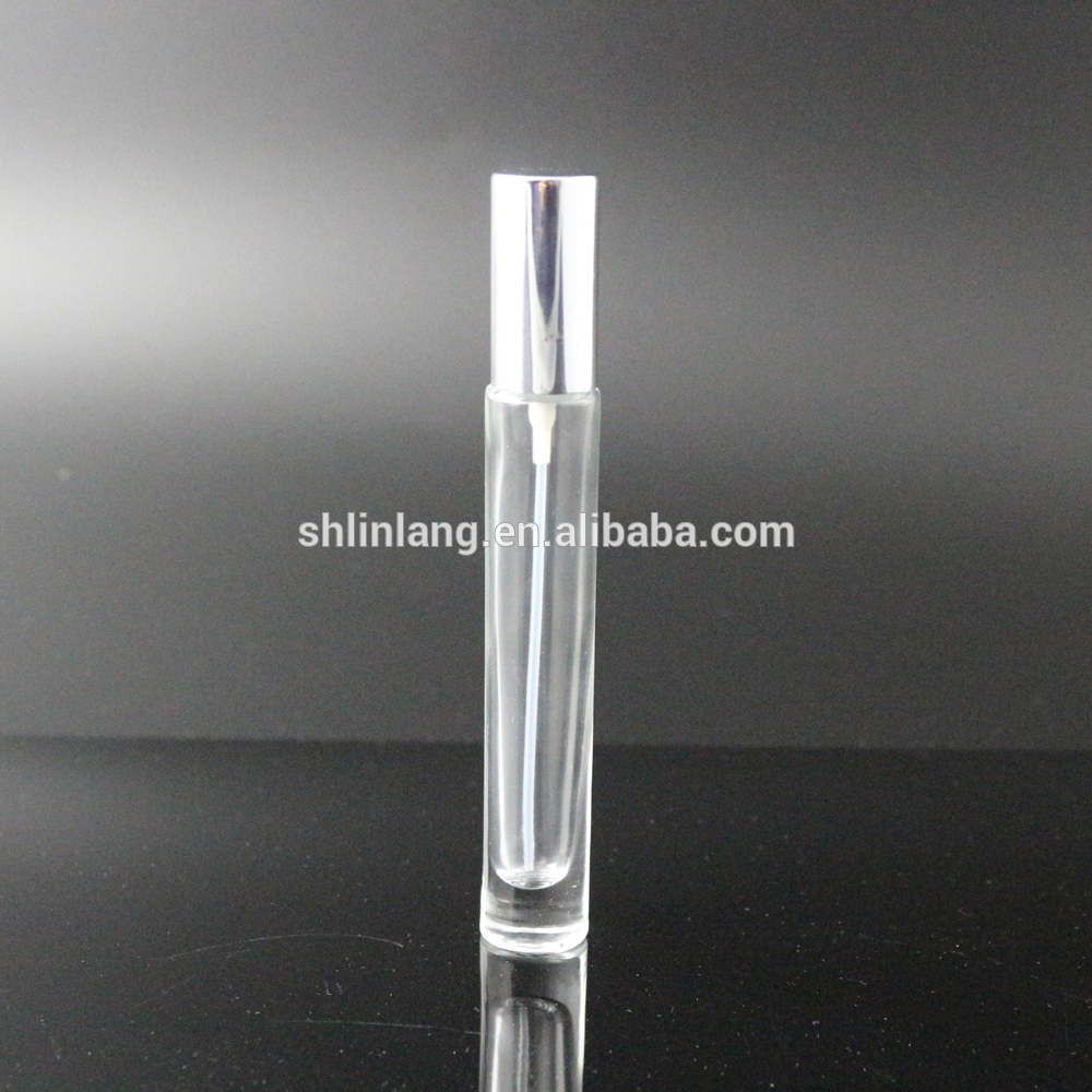 OEM/ODM Factory 270ml Matte Black Glass Candle Jar - shanghai linlang 10ml long glass roll on bottle with heavy base for perfume – Linlang