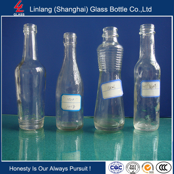 Linlang bienvenida productos de vidrio, cristal de botellas de salsa picante 5 oz