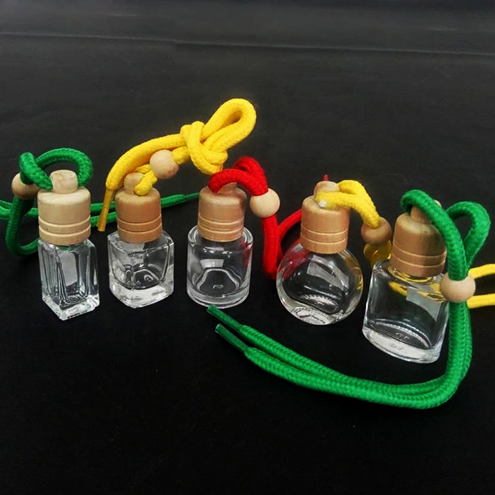shanghai Linlang Hög kvalitet 5ml kvadratisk form glas parfym hängande bil diffusor flaska