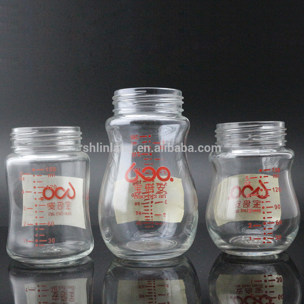Shanghai Linlang Wide neck glass adult baby bottles feeding bottle manufacturer