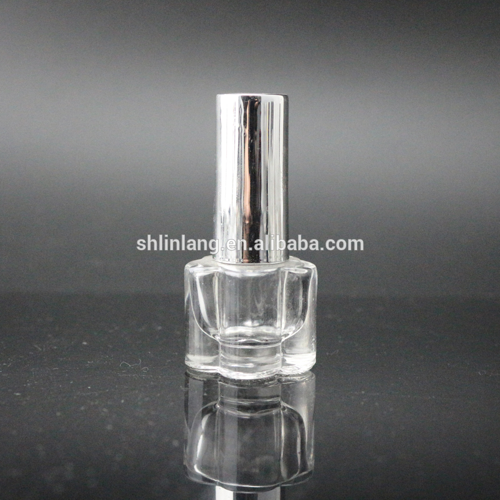 shanghai linlang 5 ML Custom Empty zelalî Glass UV Gel Nail Bottle Polish ku bi Brush Cap