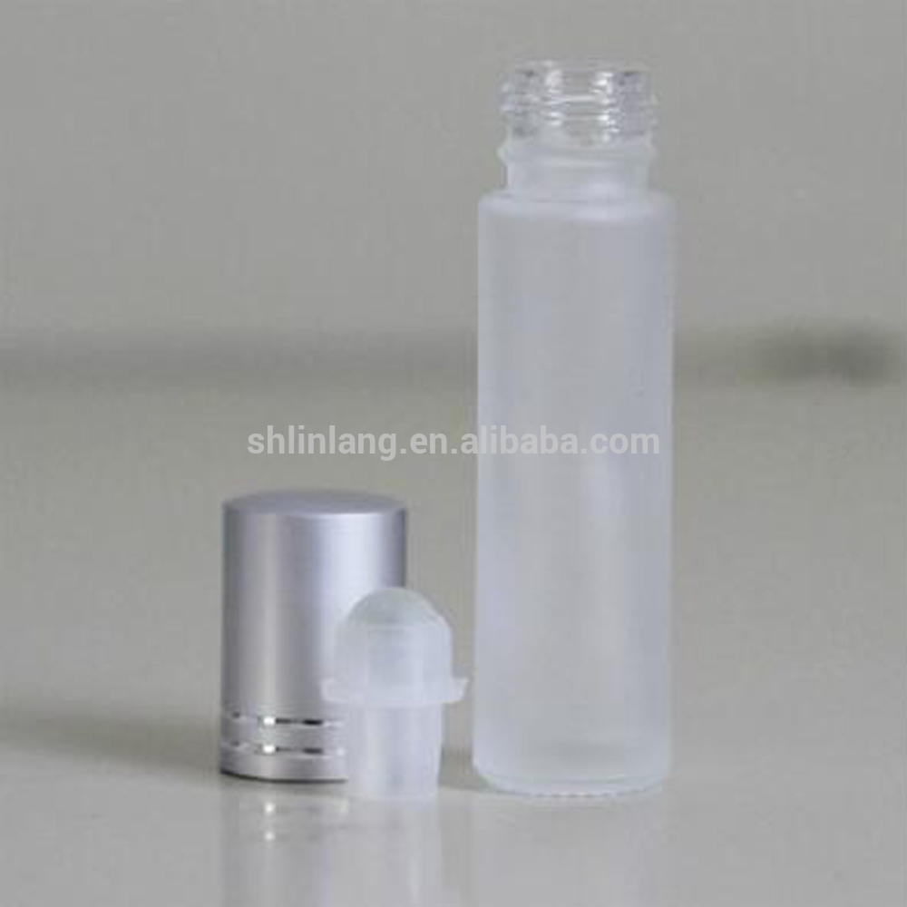 Linlang hot selling frosted roll on bottle with plastic roll on ball