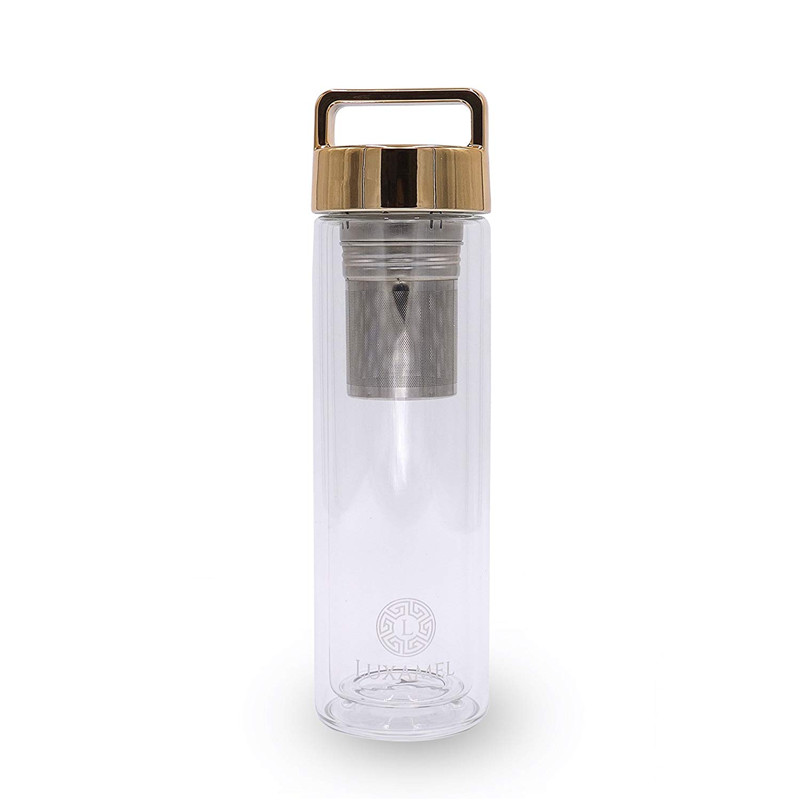 450ml borosilicate bottle with silicone sleeve and paper tube