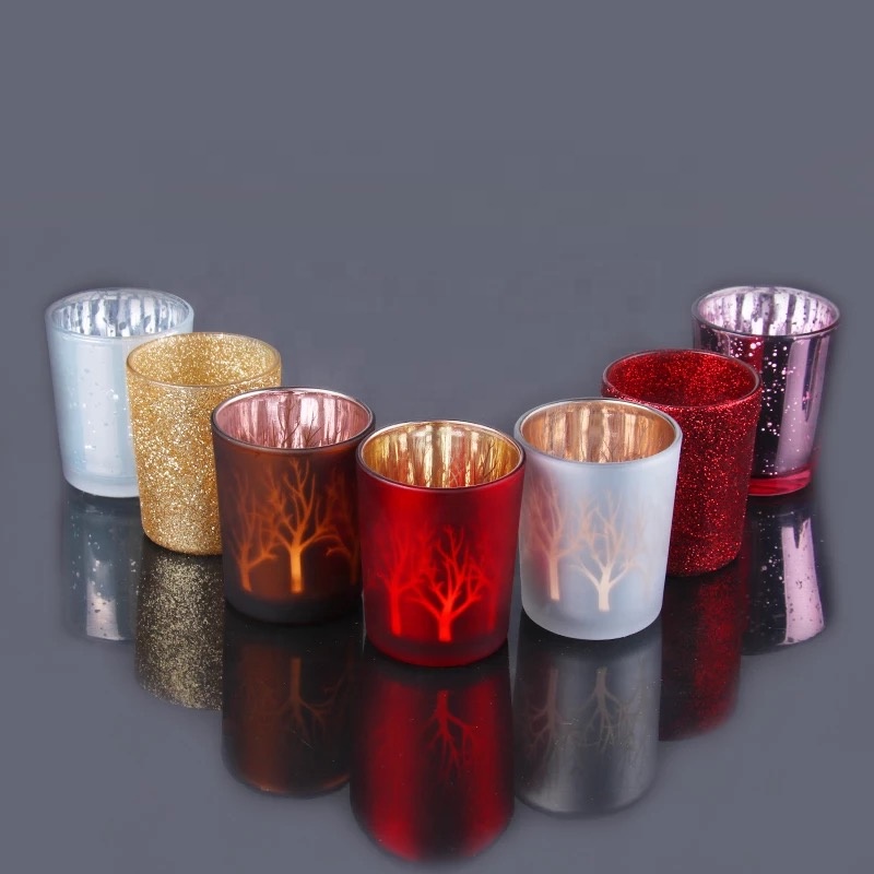 Cheap PriceList for 10ml 30ml 50ml 100ml Glass Reagent Bottle - Shanghai Linlang Wholesale Christmas Candle Glass Tumbler Glass Votive Flared Candle Holders Mercury Glass Votive Candle Holder R...